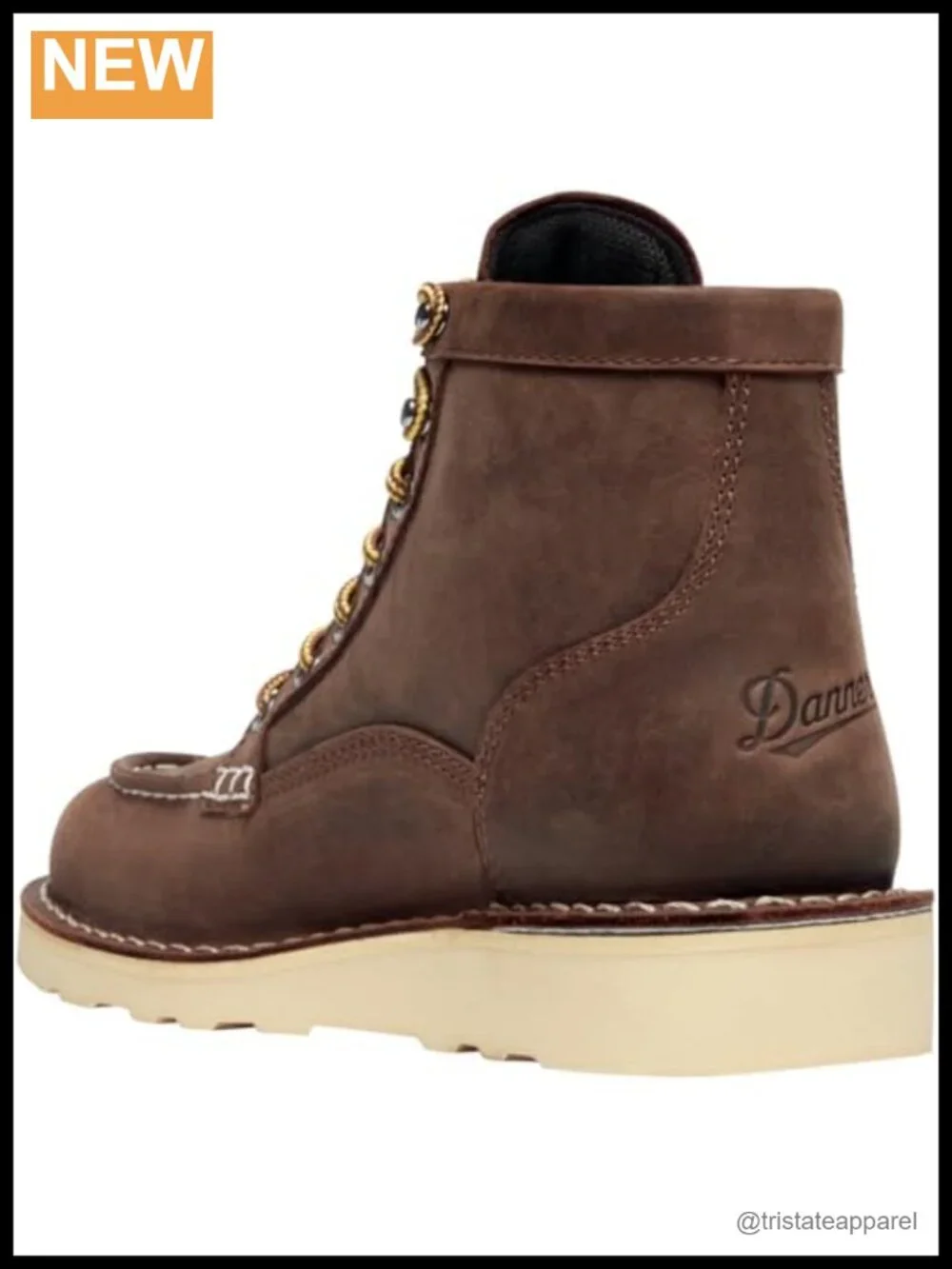 Women's Moc Toe Work Boots - Full Grain Leather, Waterproof, Non-Slip Wedge